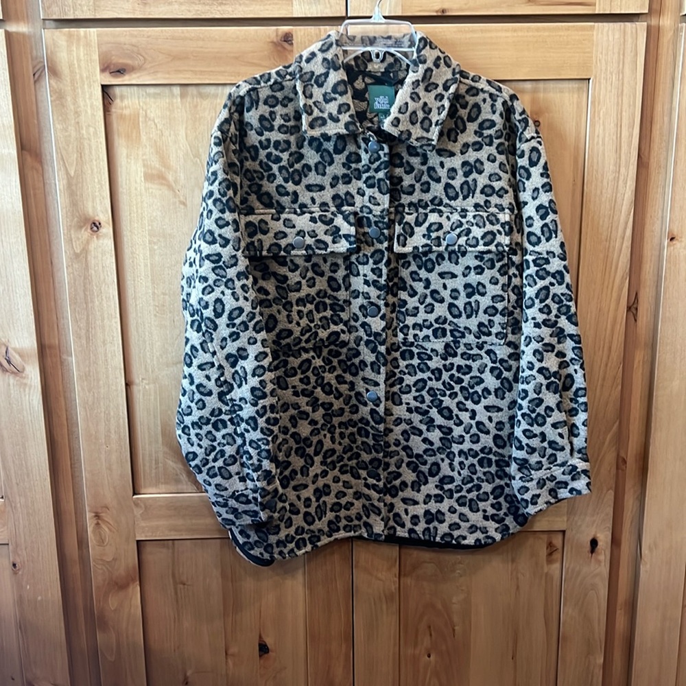 Never worn. Wild fable leopard shacket from target